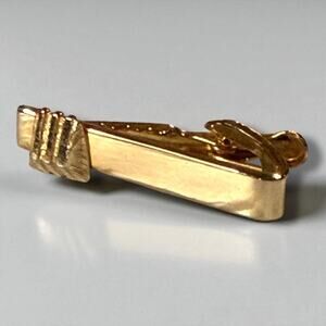 Vintage Swank Tie Clip Mens Gold Tone Shield Tie Bar